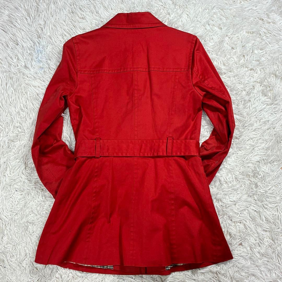 美品✨Burberry Blue Label トレンチコート ベルト レッド