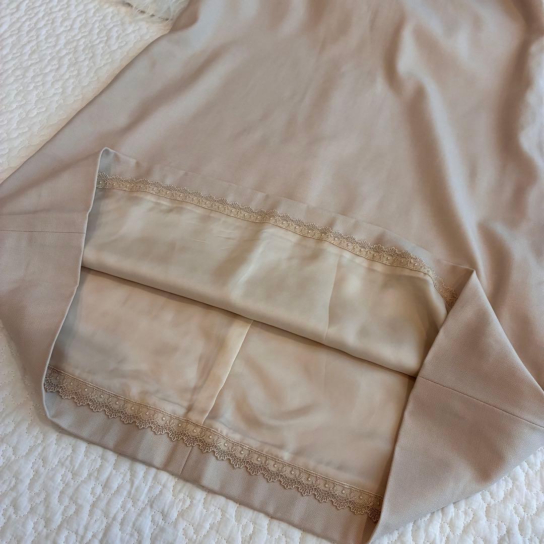 美品♡フォクシー　袖フリル襟つきワンピース ベージュ　38