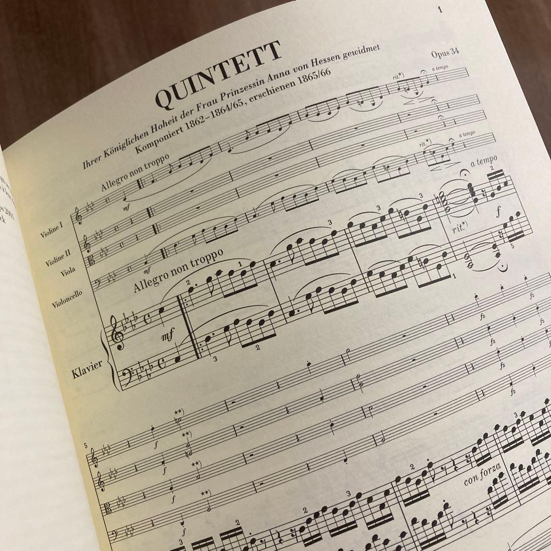BRAHMS/ ピアノ五重奏曲 f mool Op.34 HENLE原典版