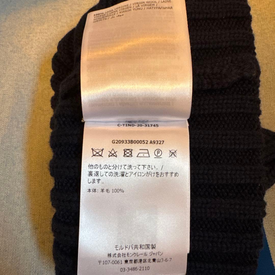 MONCLER ニット帽 ビーニー ネイビー BERRETTO リペア有り