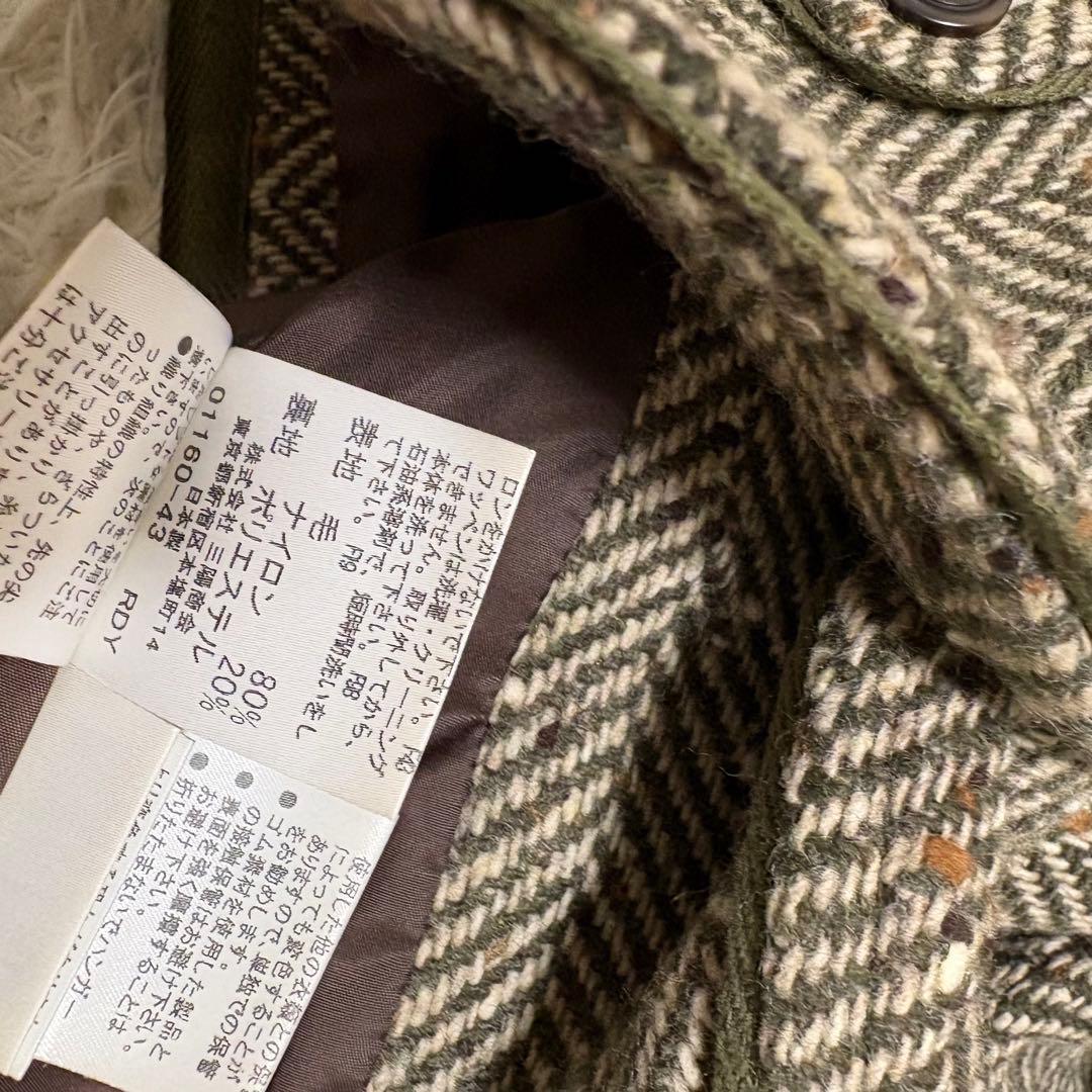 希少 バーバリーブルーレーベル ワッペン ロゴ ジャケット ツイード ロゴ 38