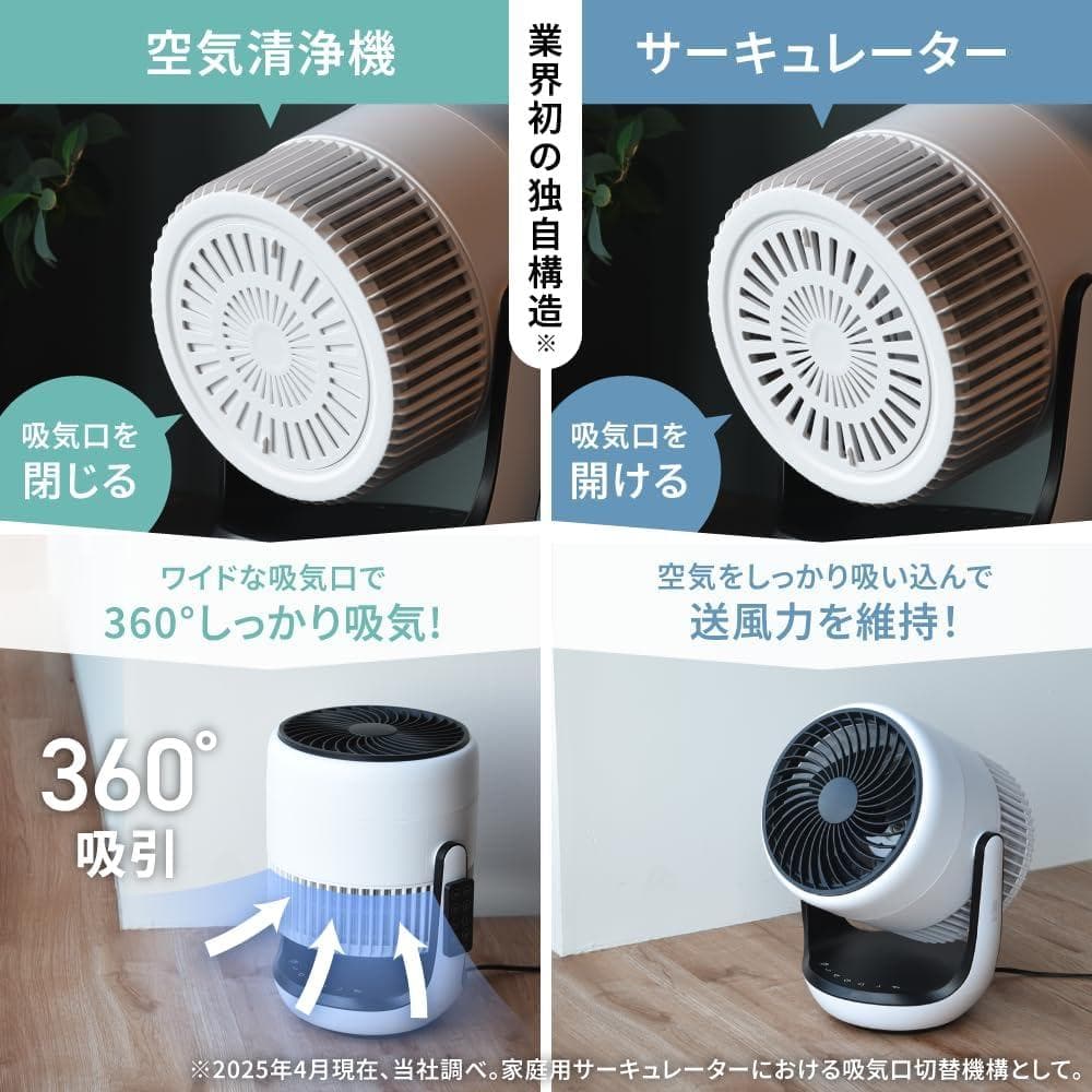 【Amazon.co.jp限定】スリーアップ 空気清浄機能付サーキュレーター