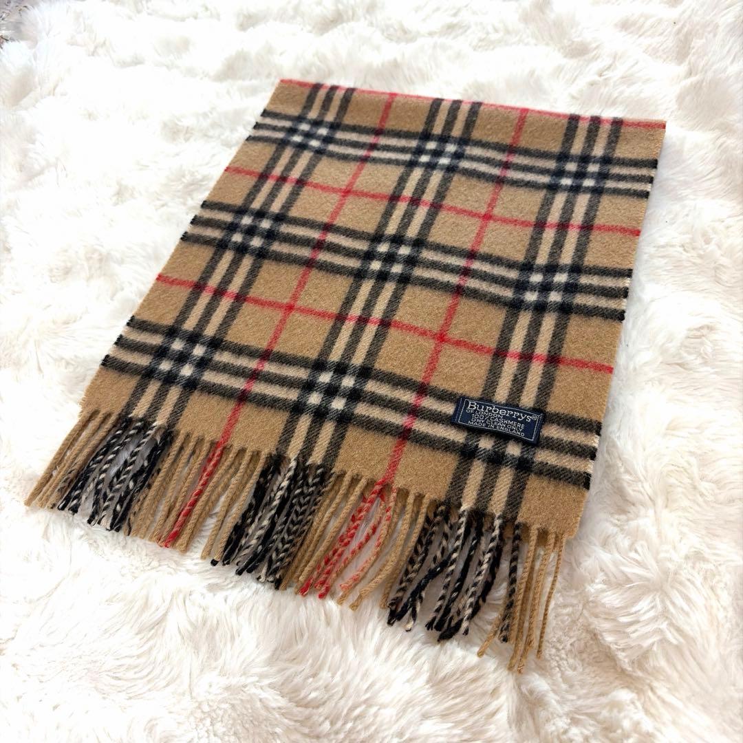極美品 保管品 BURBERRY ノバチェック柄 カシミヤ100 マフラー 長め