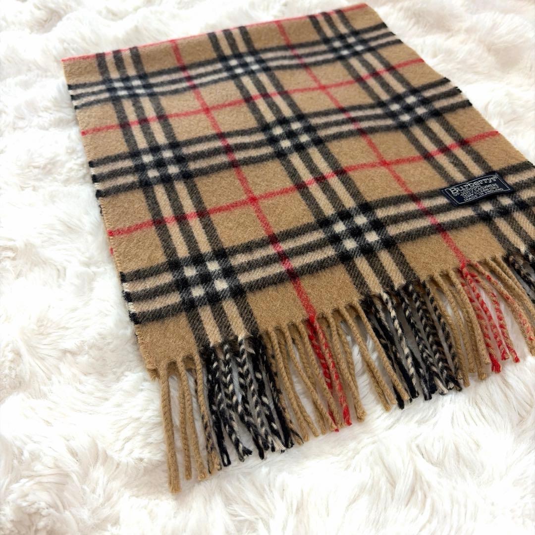 極美品 保管品 BURBERRY ノバチェック柄 カシミヤ100 マフラー 長め