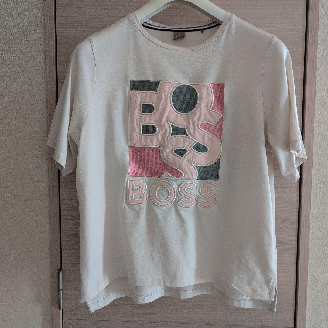 HUGO BOSS ロゴプリント 半袖Tシャツ ベージュ