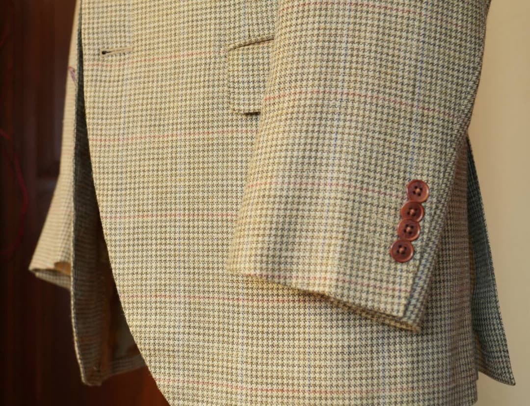 使用少　ブレザー　Woven in Scotland (毛/シルク/麻)　L