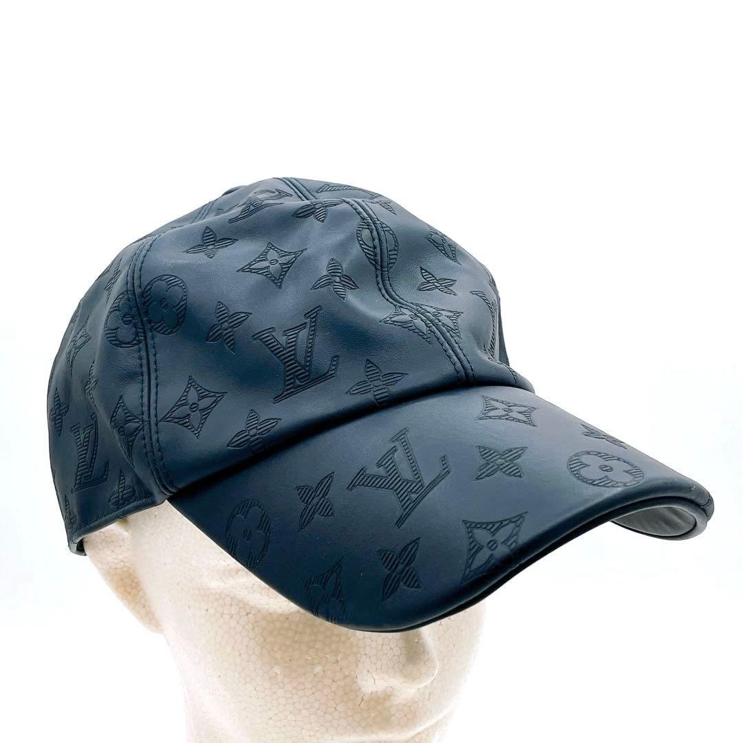 ルイヴィトン M76985 モノグラム シャドウ キャップ CAP 野球帽　黒色