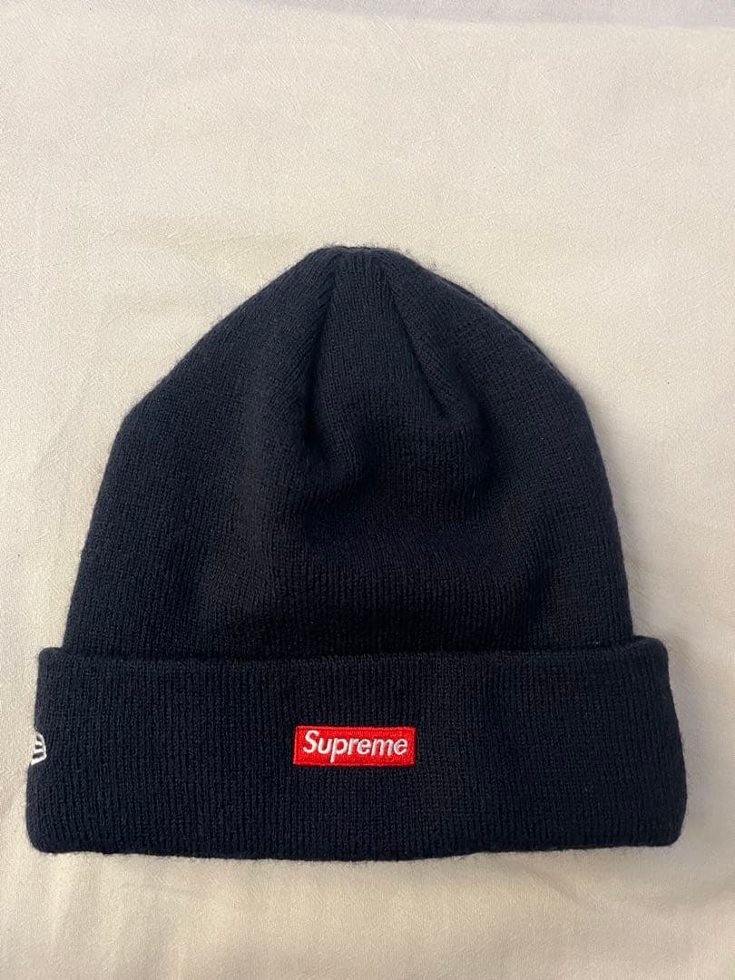 Supreme ニット帽 ネイビー Sロゴ