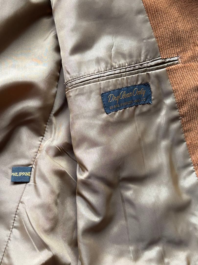 ダ*ビ様 Sears コーデュロイ　テーラード3点セット70-80s デッドスト