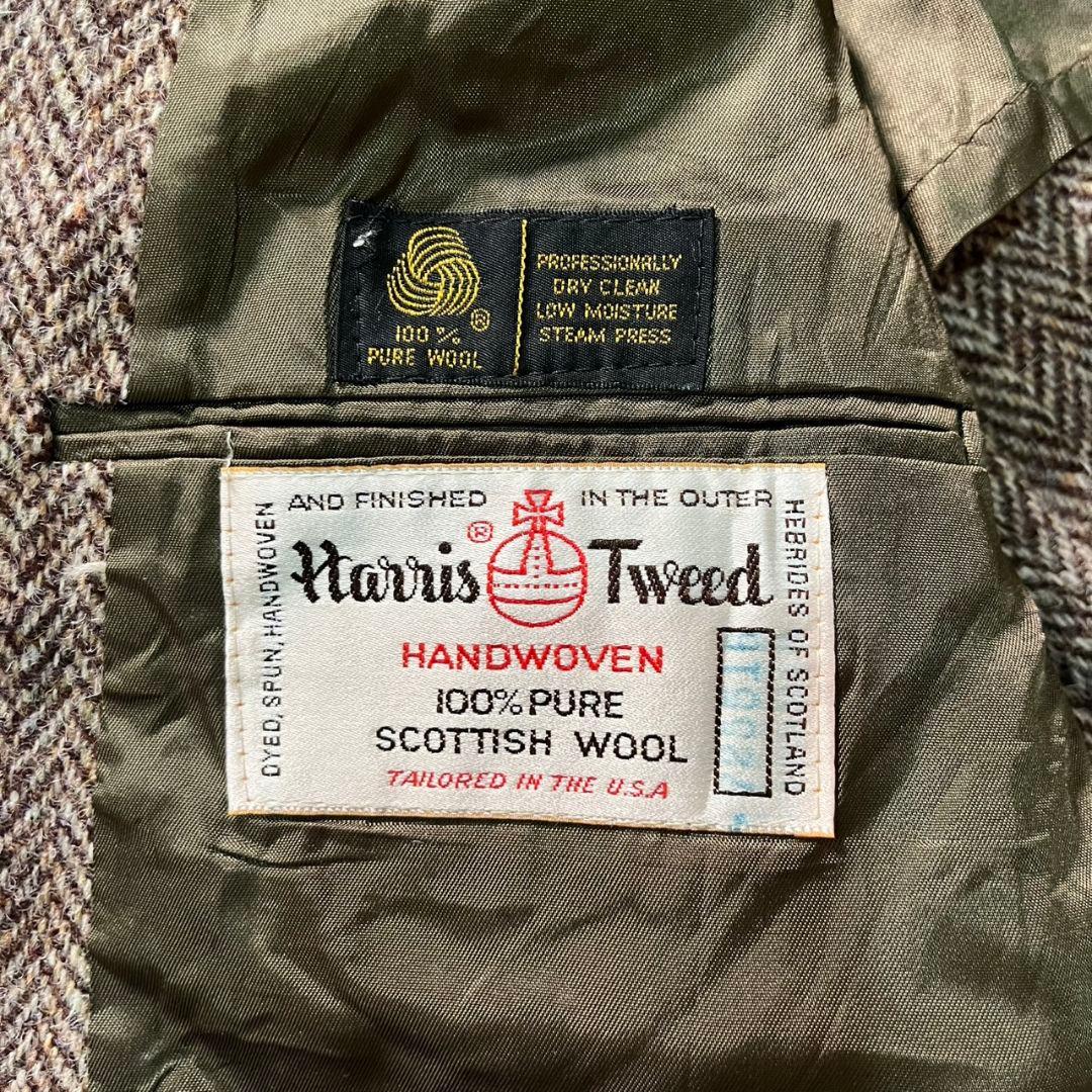 90s USA製 Harris Tweed ツイードジャケット ヘリンボーン