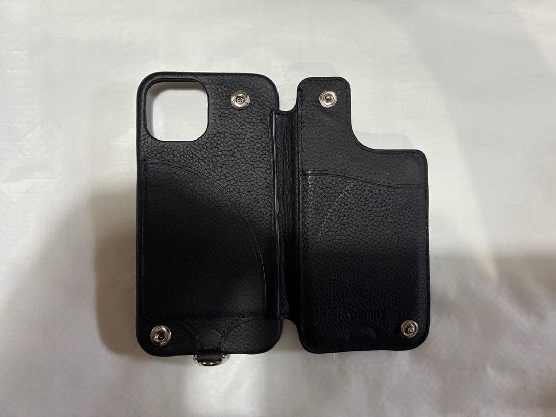 DEMIU ブラックレザー iPhoneケース