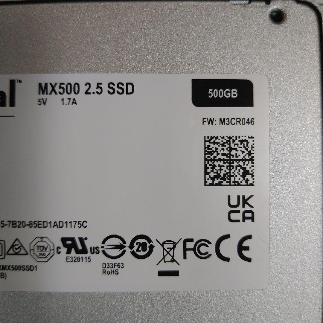 crucial MX500 500GB 2.5インチ SSD