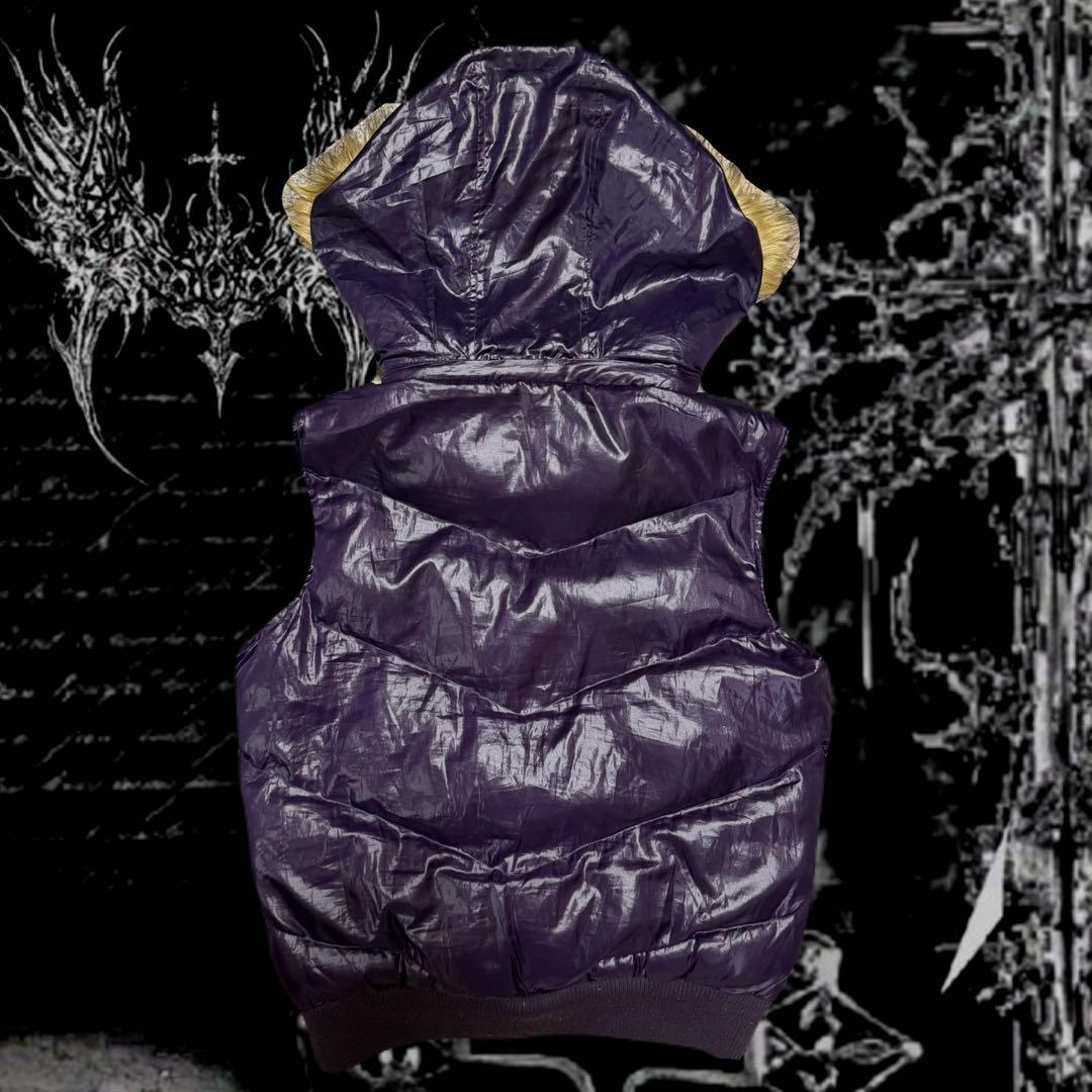 swag 平成 短丈 ファーダウンベスト Y2K ギャル男 L紫archive