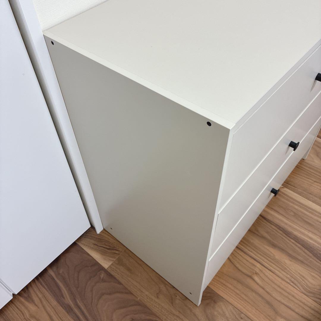 【完成品】IKEA GURSKEN グールスケン 3段チェスト ライトベージュ