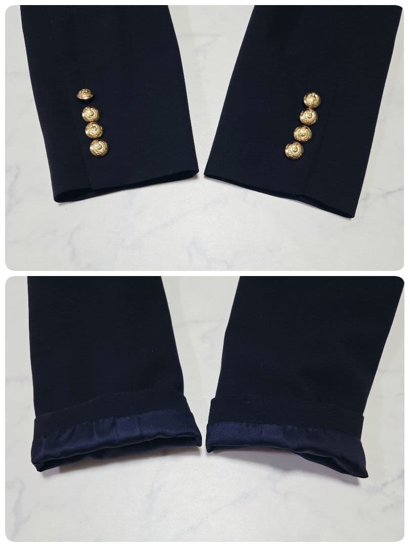 極美品✨バーバリーズ ダブルジャケット 紺ブレ 金ボタン シャドーホース M