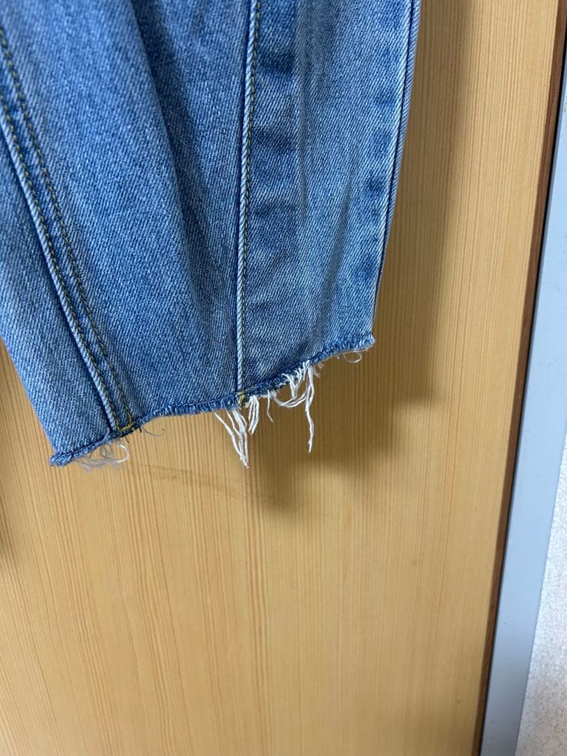 CADUNE ライトブルー ハイウエスト カーブデニムパンツ