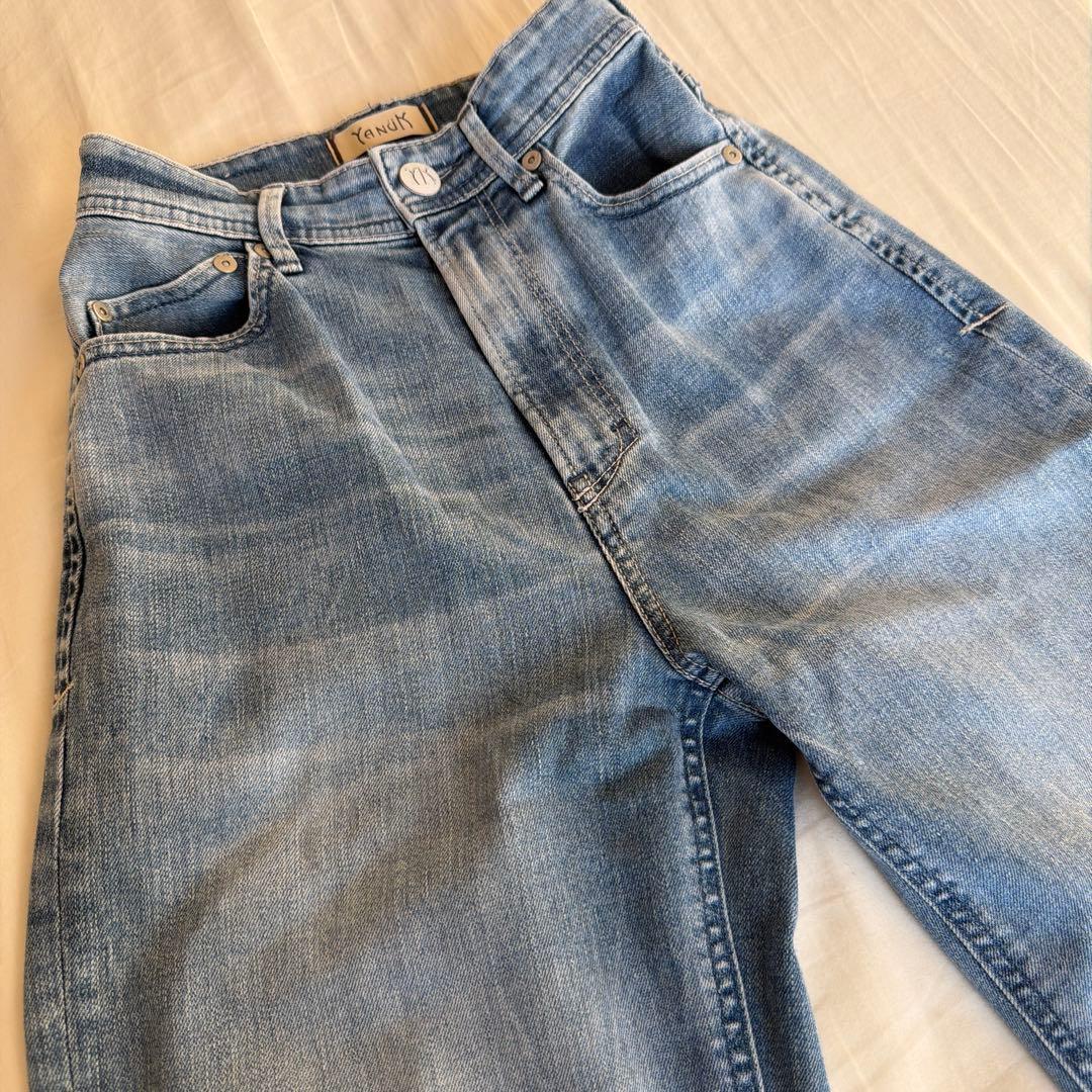 人気【YANUK】Lea ボーイズストレートAPS デニムパンツ 美品