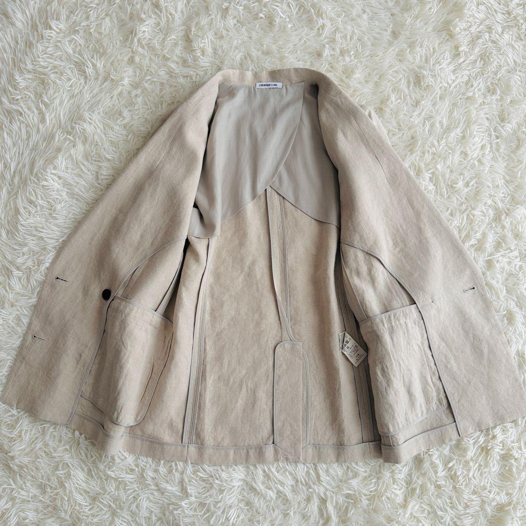 【極美品】ドゥーズィエムクラス リネン ダブルジャケット ベージュ 春夏