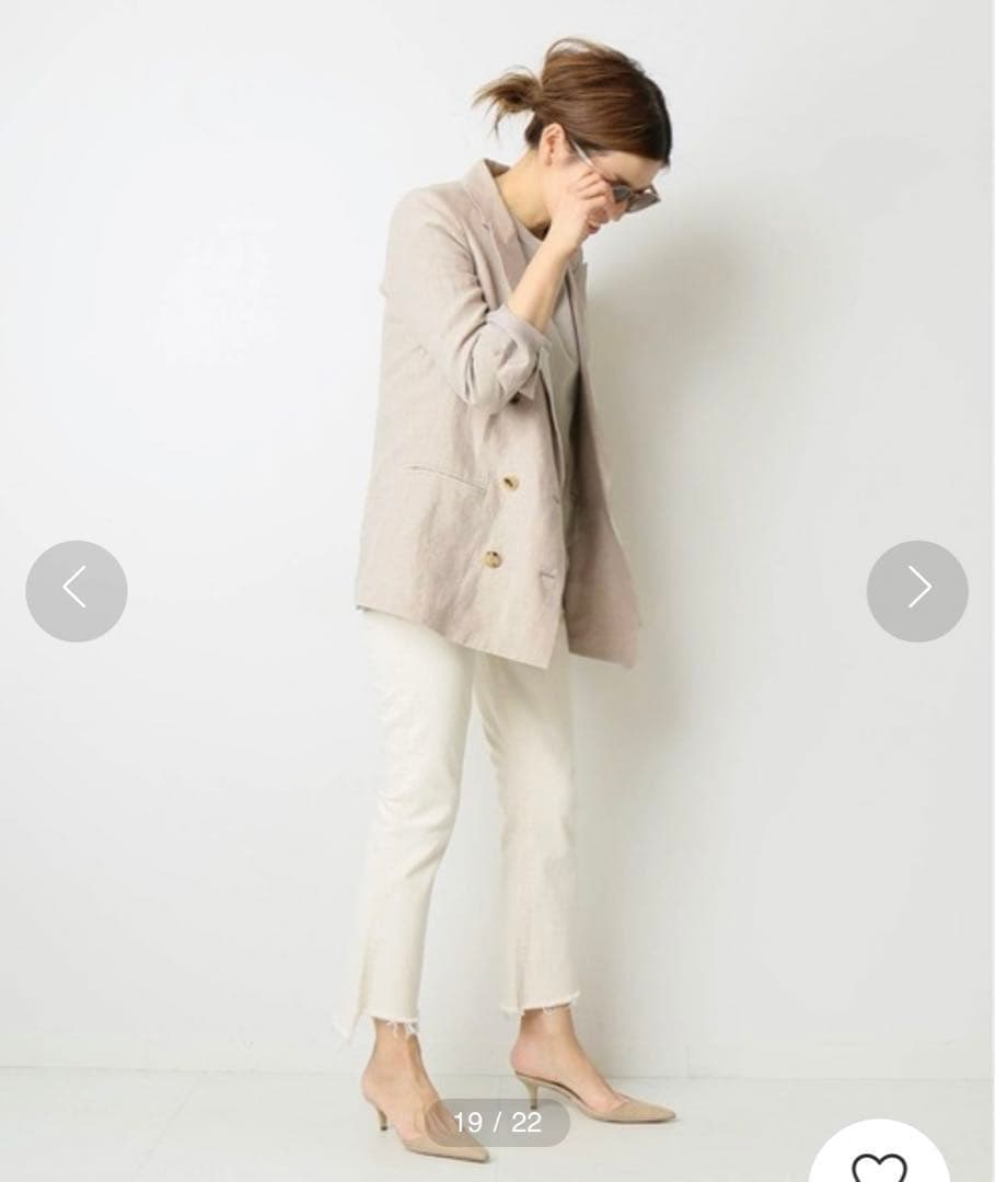 【極美品】ドゥーズィエムクラス リネン ダブルジャケット ベージュ 春夏