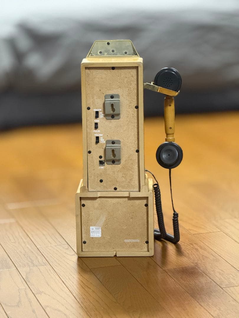 【レトロ】ヴィンテージ風 木製 公衆電話型 電話機｜アンティーク・インテリア