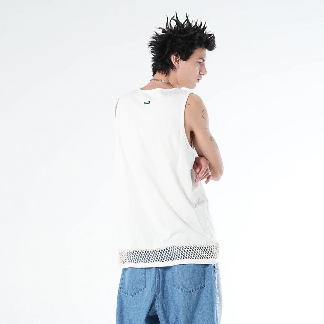 MUZE タンクトップ　メッシュ　切り替え　サイズ1
