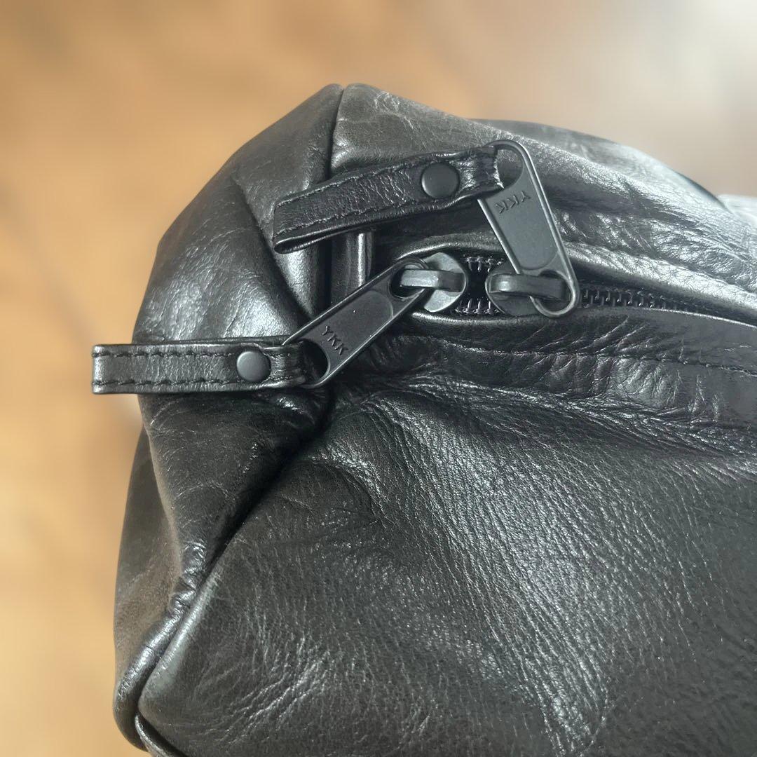 【美品】　PORTER 吉田カバン　レザーボストンバッグ　ブラック