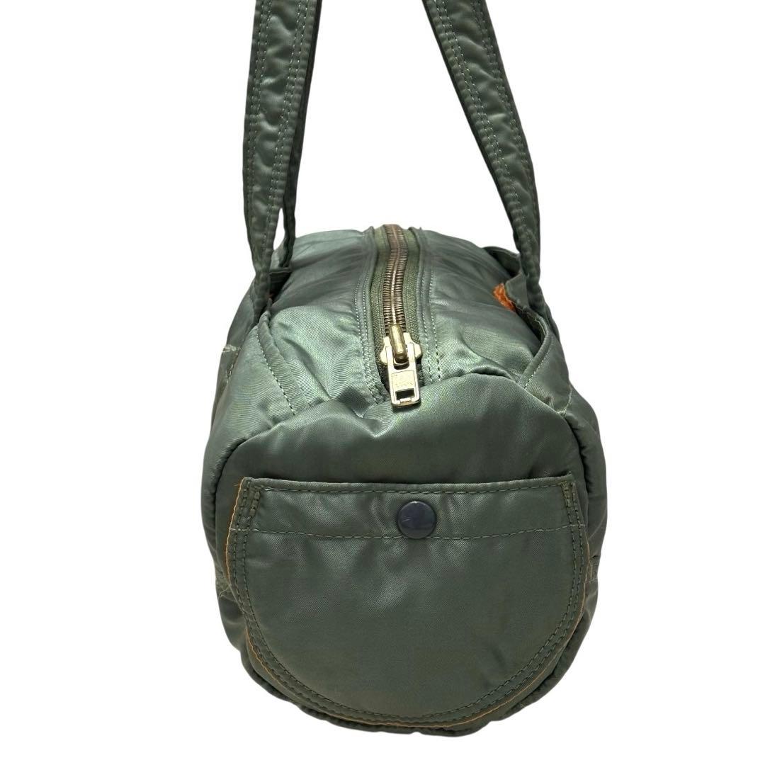 極美品 ポーター PORTER タンカー ミニボストンバッグ セージグリーン S