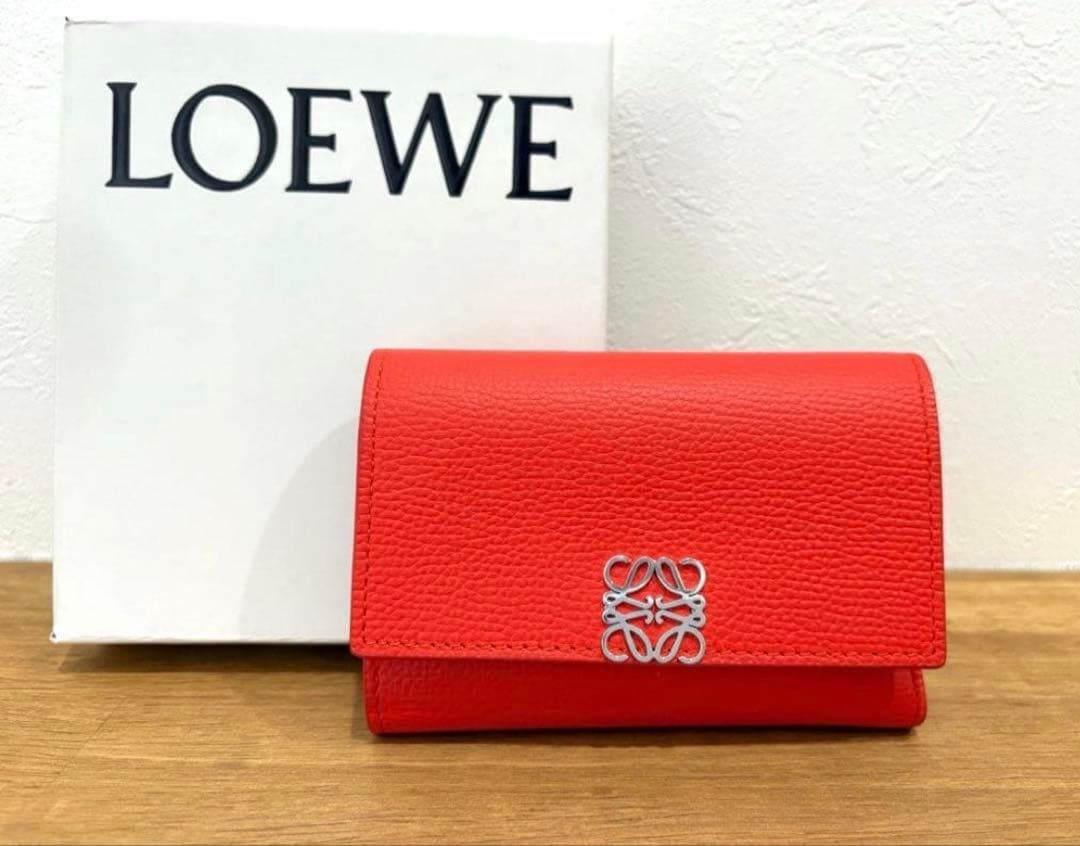 LOEWE ロエベ アナグラム 三つ折り財布 オレンジ