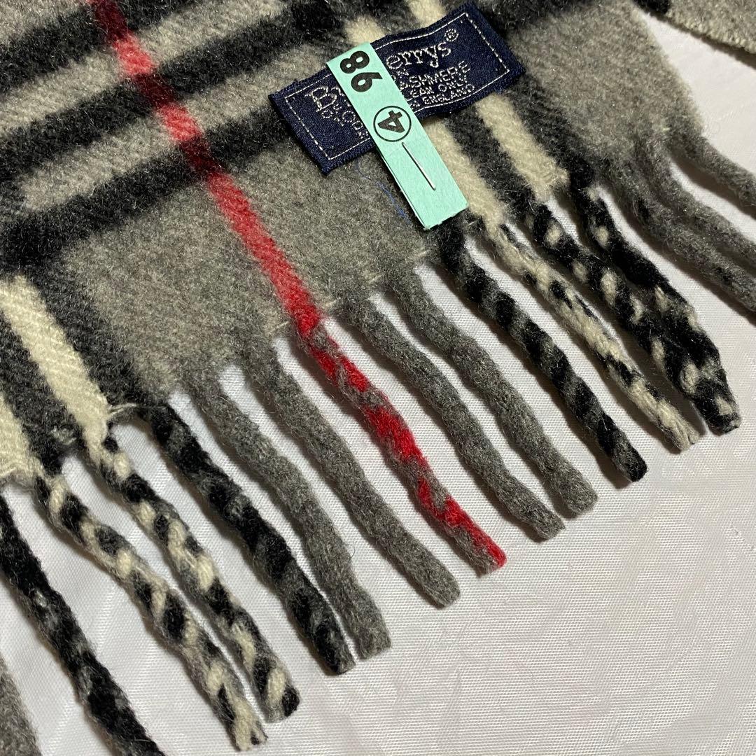 Burberrys バーバリー チェック カシミア100% マフラー　グレー