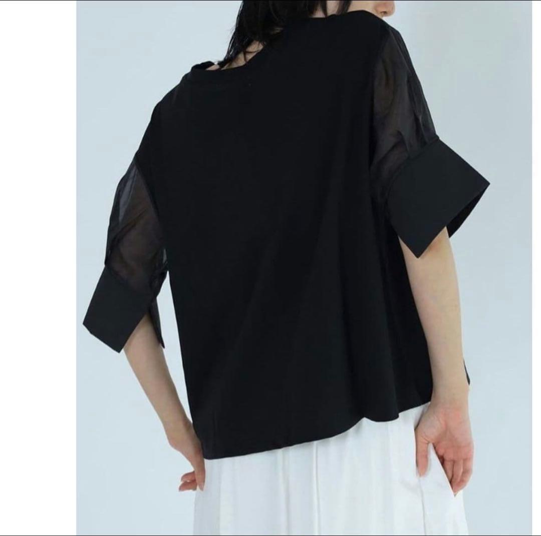 【新品】 ラシュッド LASUD シアー袖　オーガンジー（ブラック）