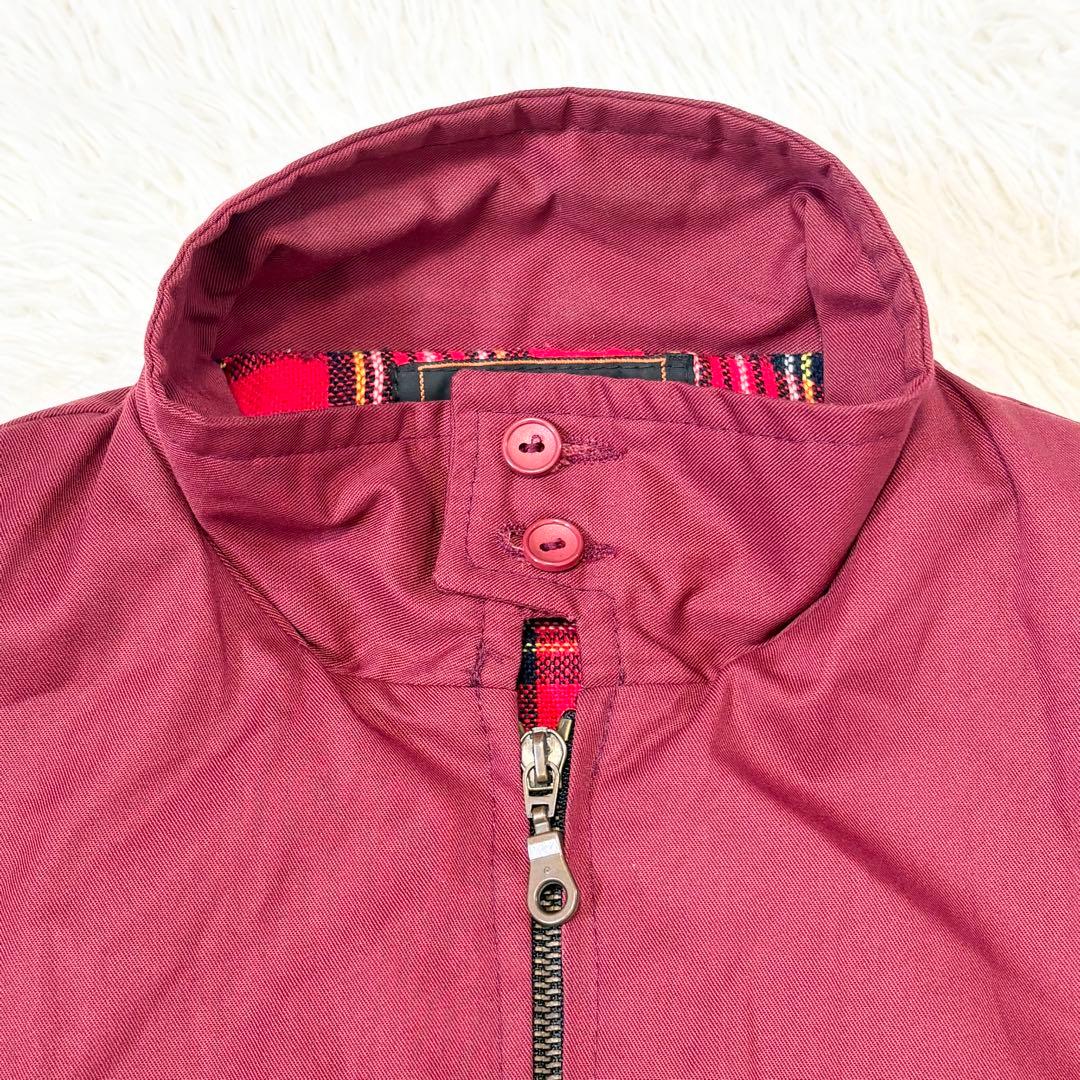 【美品】 MERC ハリントンジャケット 英国製 タータンチェック ボルドー S