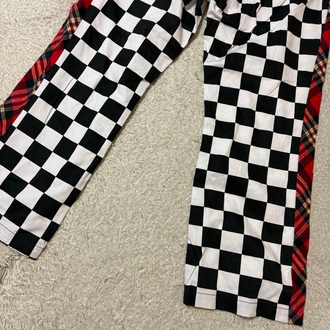 美品　ROLLING CRADLE チェッカーフラッグ　フレアパンツ　XL