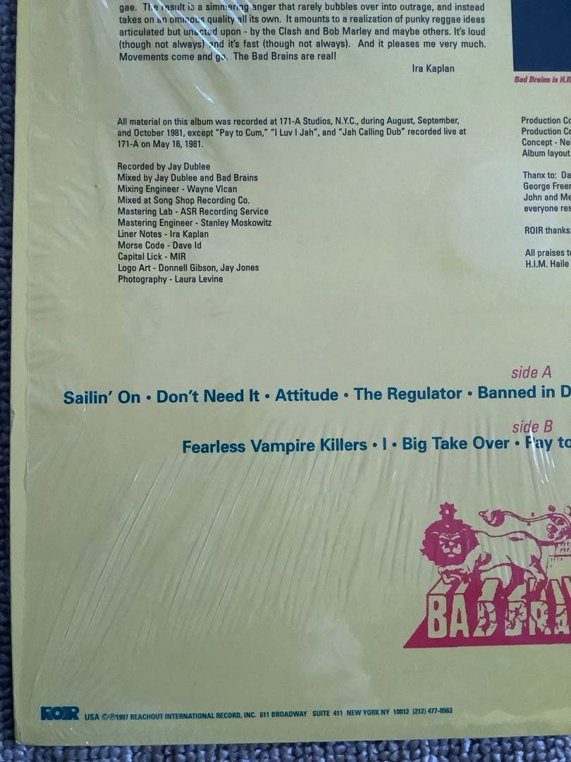Bad Brains『Bad Brains』LP 97年 ROIR再発盤