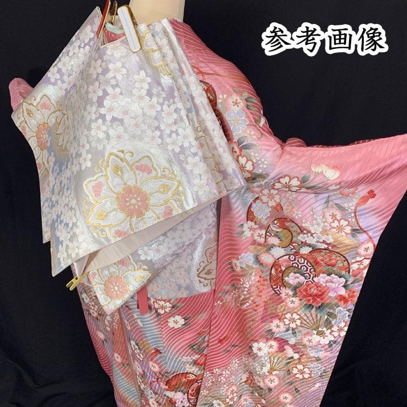 602z34☆振袖 小柄な方にも 古典柄 ピンク☆美品 成人式 結婚式 十三参り