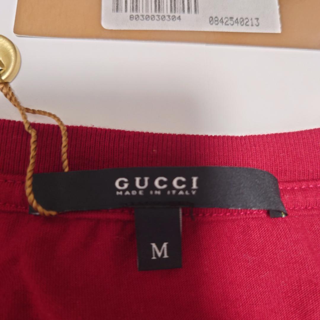 GUCCI　Tシャツ　Made in italy　グッチ　エンジ
