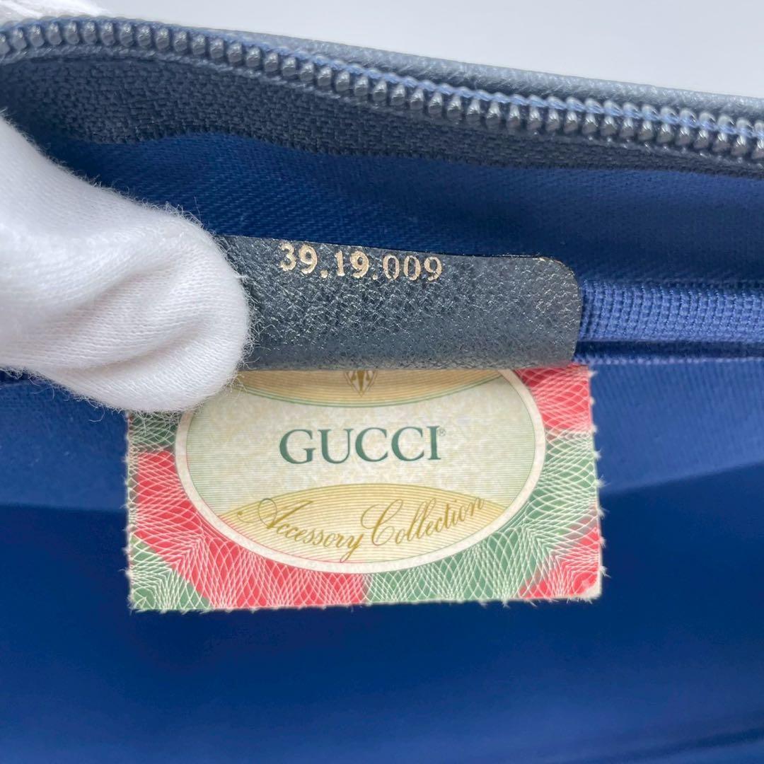 【極美品】 GUCCI グッチ ボストンバッグ トラベルバッグ ネイビー 紺
