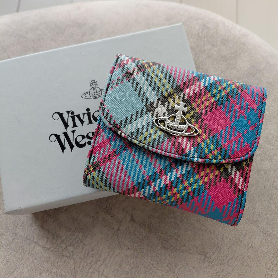 新品未使用　Vivienne Westwood　タータンチェック柄　二つ折り財布