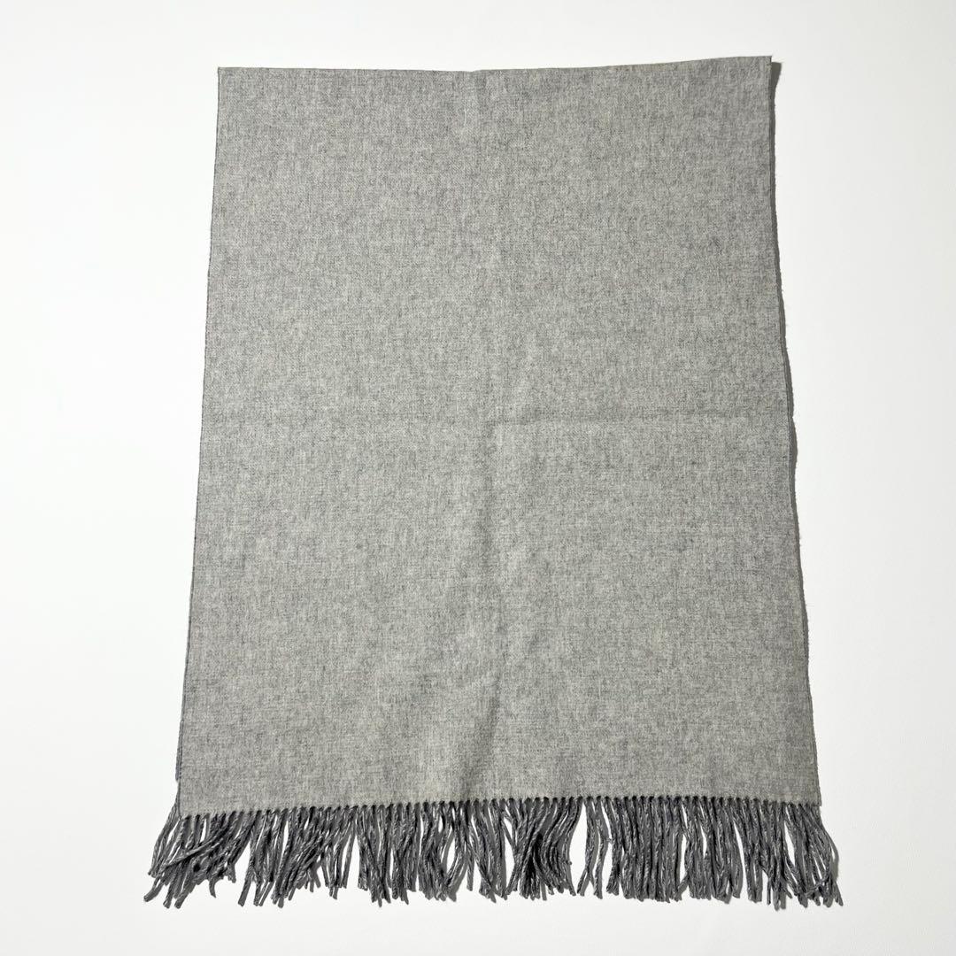 3376【美品】ジョンストンズ　大判ストール バイカラー カシミヤ100％ 厚手