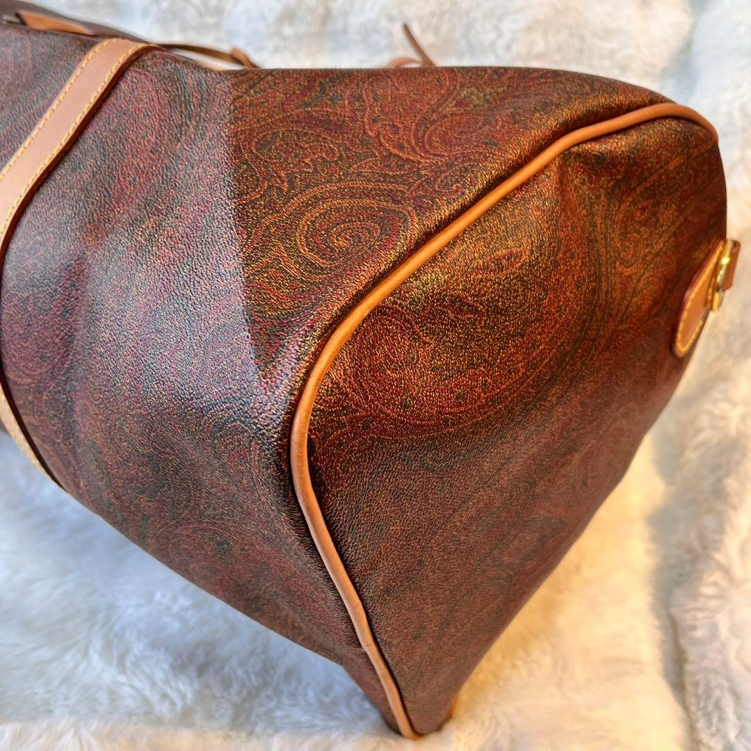 美品✨エトロ　ETROペイズリー　ボストンバッグ　大容量　ヌメ革