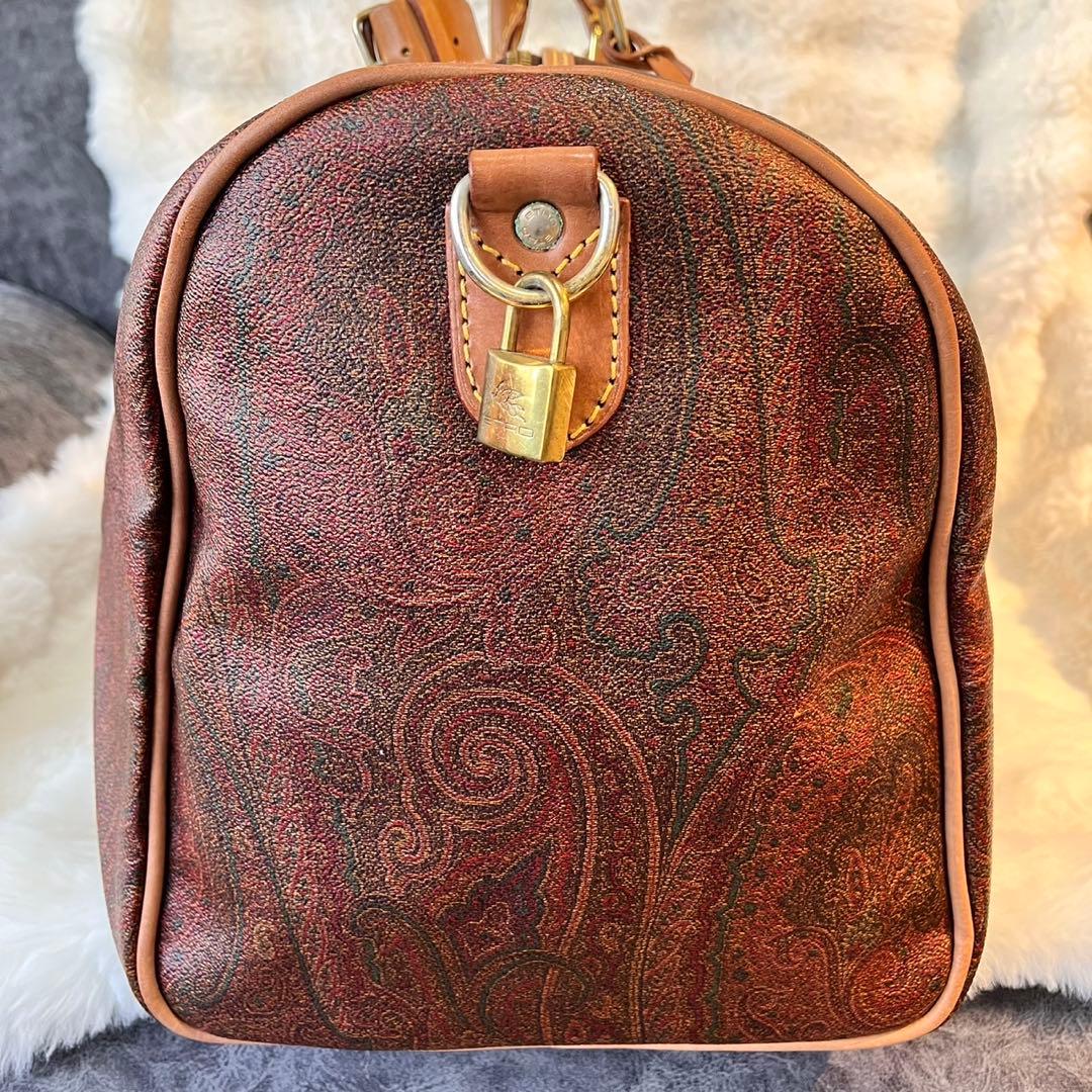 美品✨エトロ　ETROペイズリー　ボストンバッグ　大容量　ヌメ革