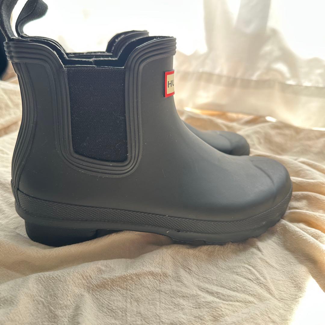 HUNTER ブラックショートブーツUK4 23cm相当