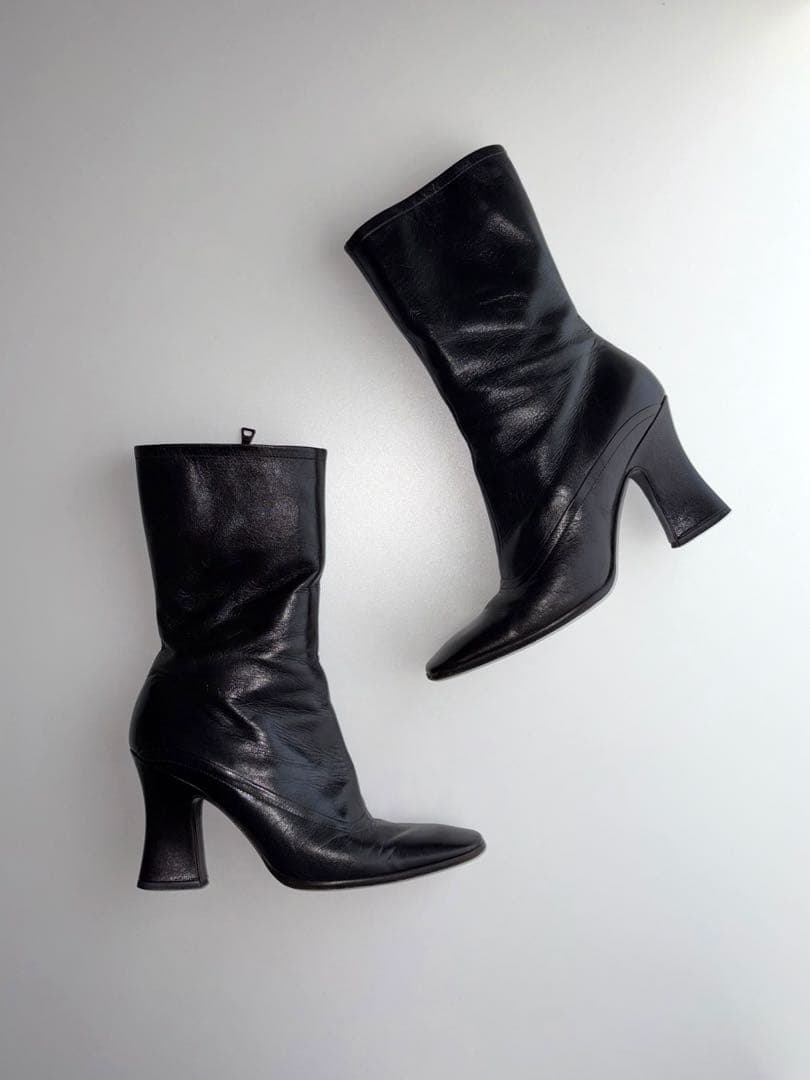 専用　Prada Sqare Toe Leather Boots IT37