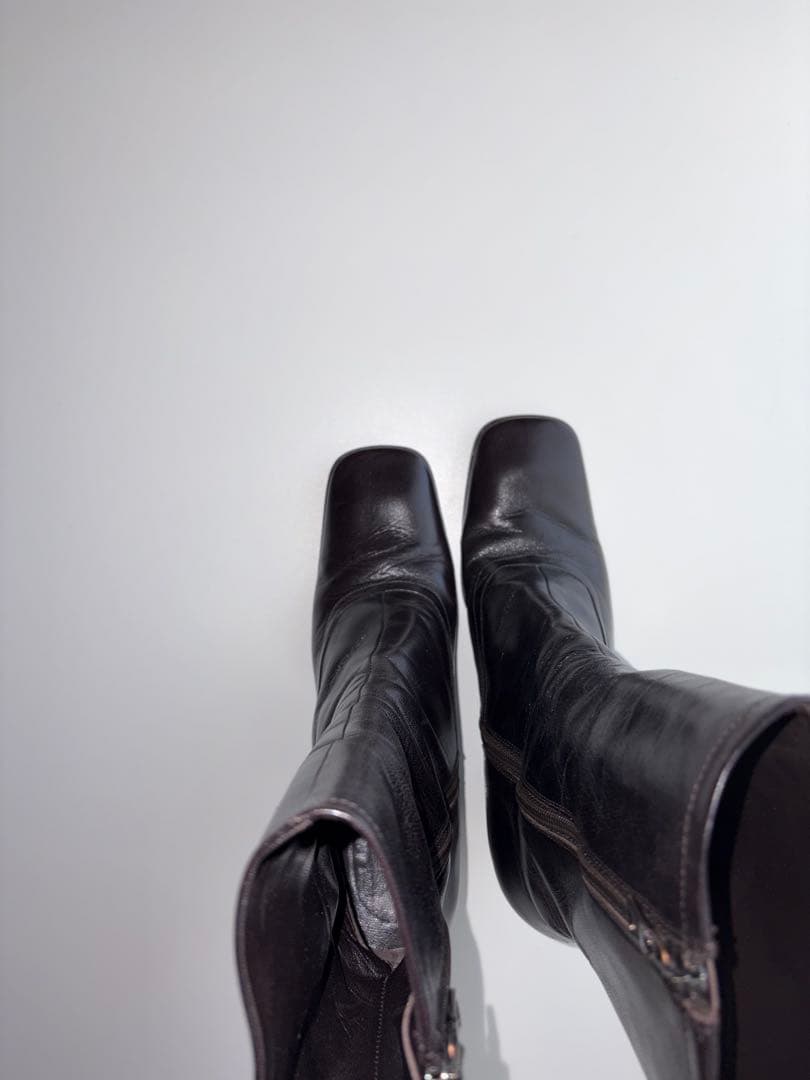 専用　Prada Sqare Toe Leather Boots IT37