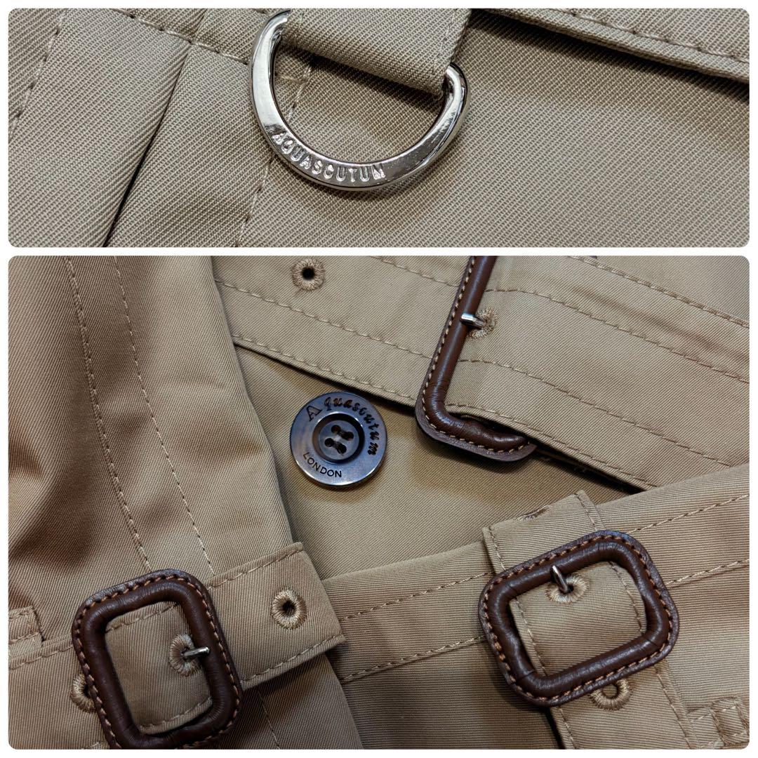 【未使用級美品】Aquascutum トレンチコート ダブル ブルーライナー S