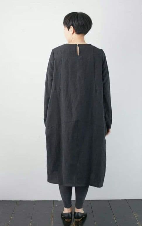 ★美品★Veritecoeur ★コクーン★ ウールリネンワンピース★黒★