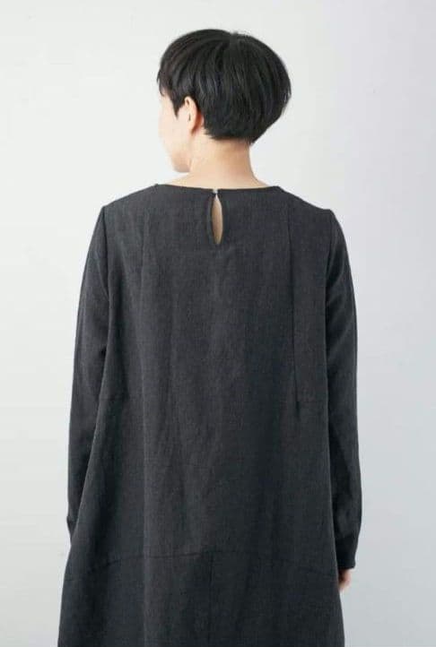 ★美品★Veritecoeur ★コクーン★ ウールリネンワンピース★黒★