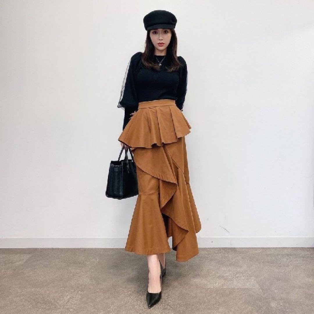 eimy istoire ペプラムラインラッフルマーメー ドスカート