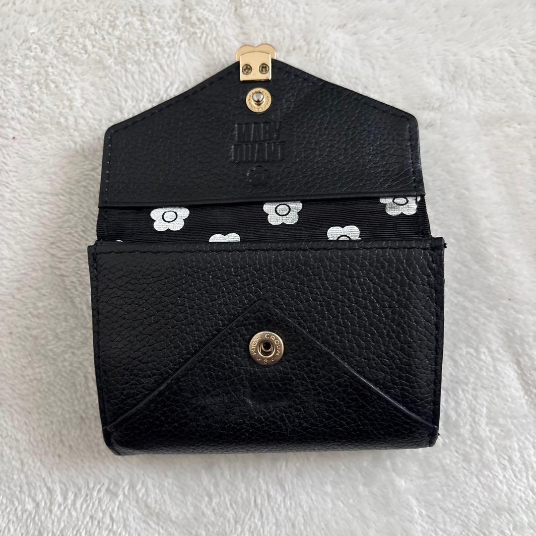 黒 MARY QUANT 三つ折り財布