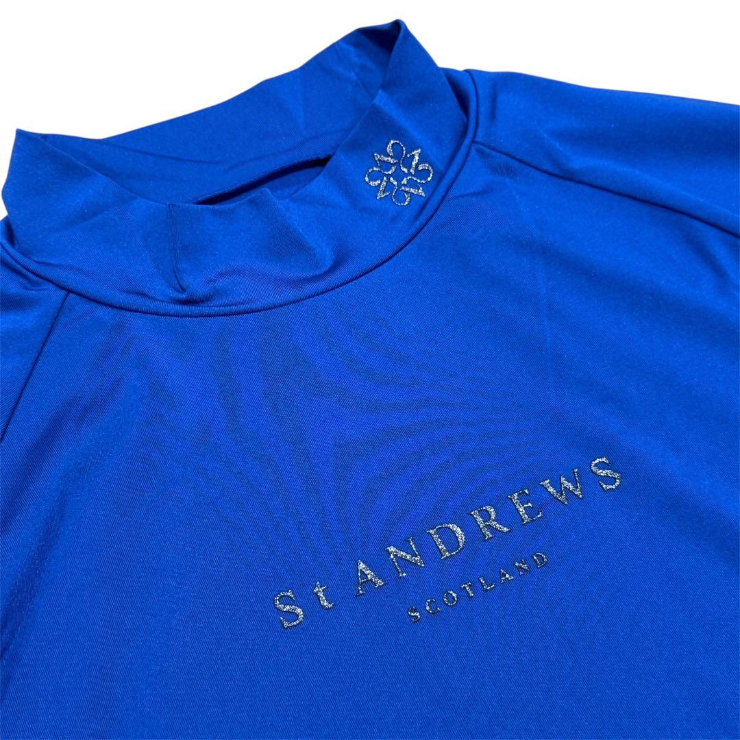 【50%オフ】定価1.3万円St Andrews 青 長袖シャツ ハイネック