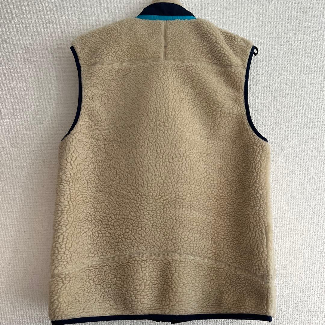 Patagonia フリース ベスト M ベージュ/ネイビー